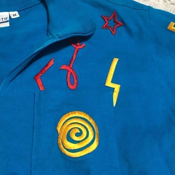 vintage 90s pop art embroidered pullover sweatshirt size M - Picture 4 of 11